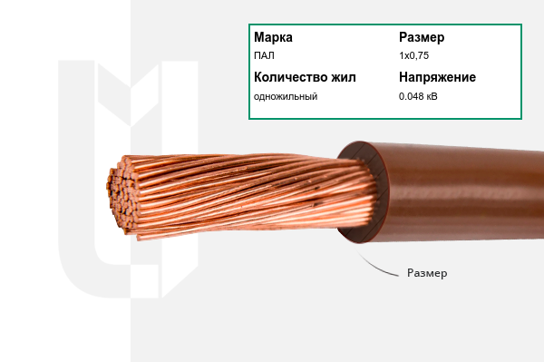 Силовой кабель ПАЛ 1х0,75 мм